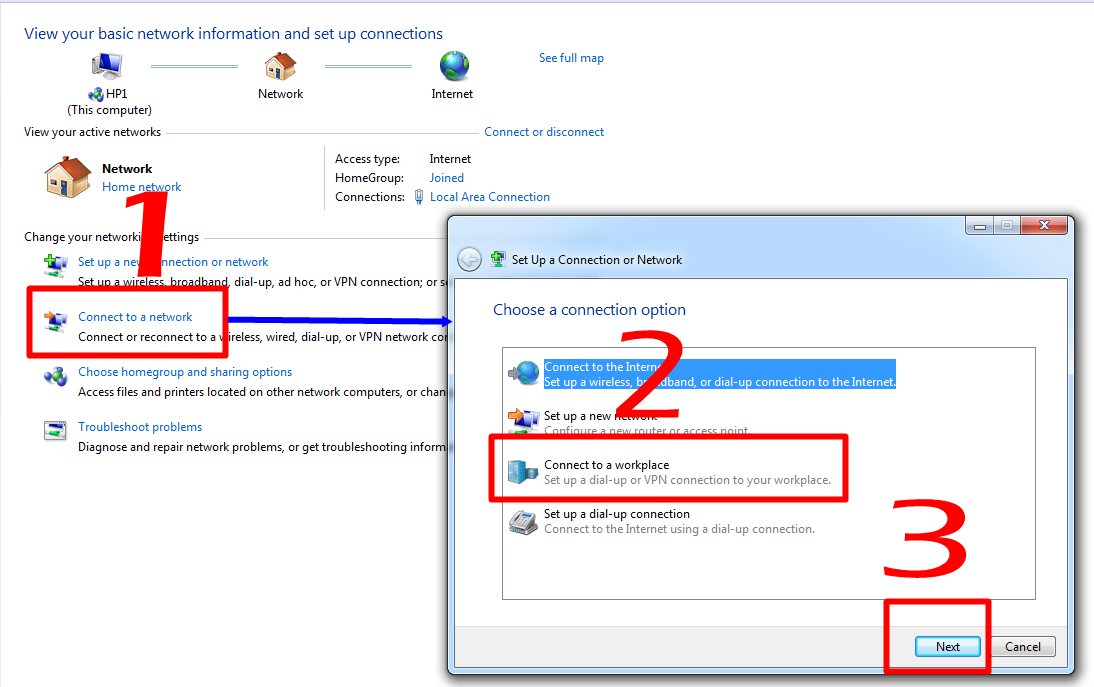 how to connect a vpn on windows 7